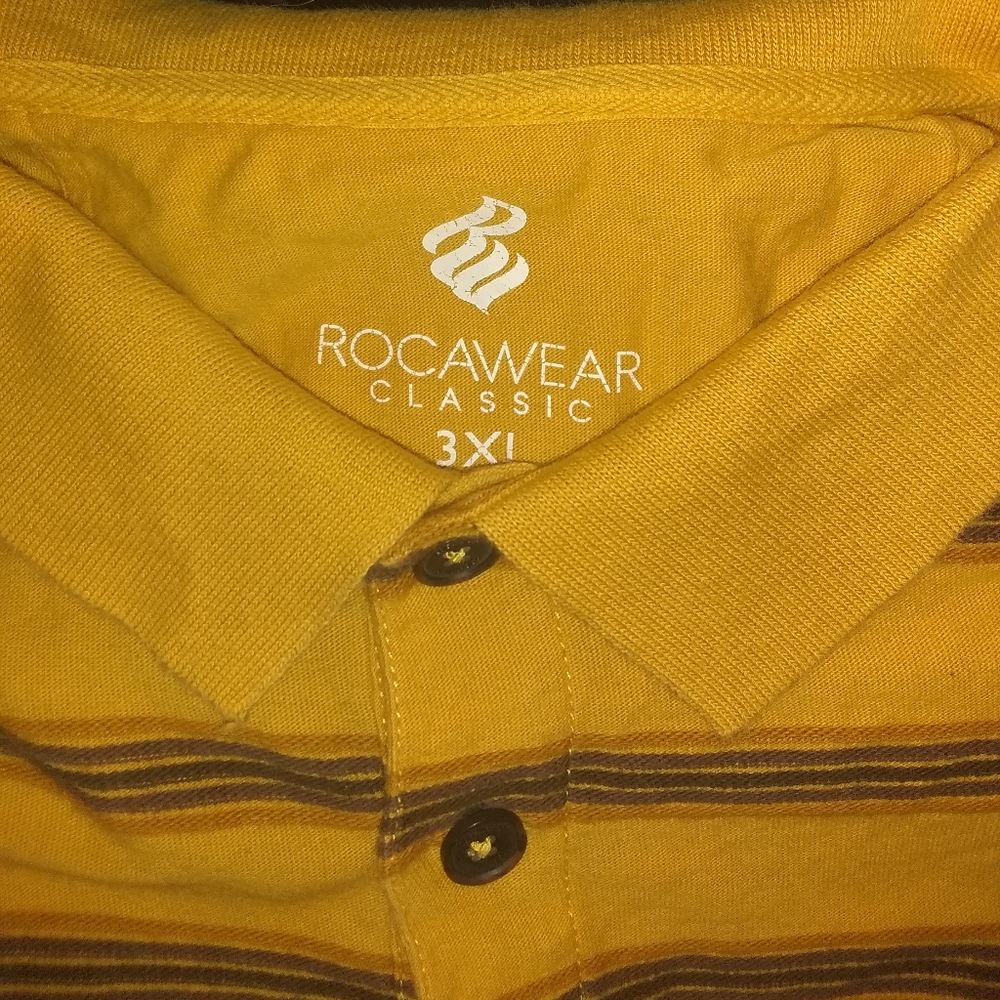 Rocawear xxl yellow stripe shirt